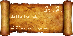 Szily Henrik névjegykártya