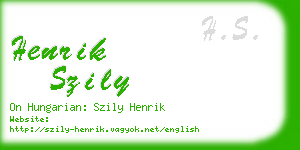 henrik szily business card
